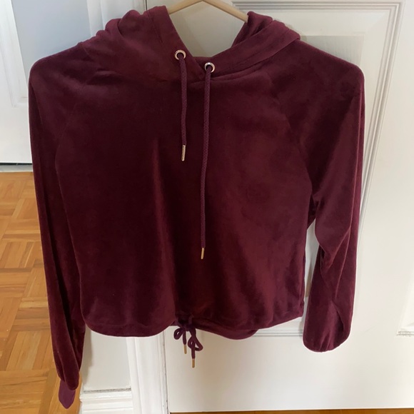 Garage Long sleeve velour crop top. - Picture 1 of 2